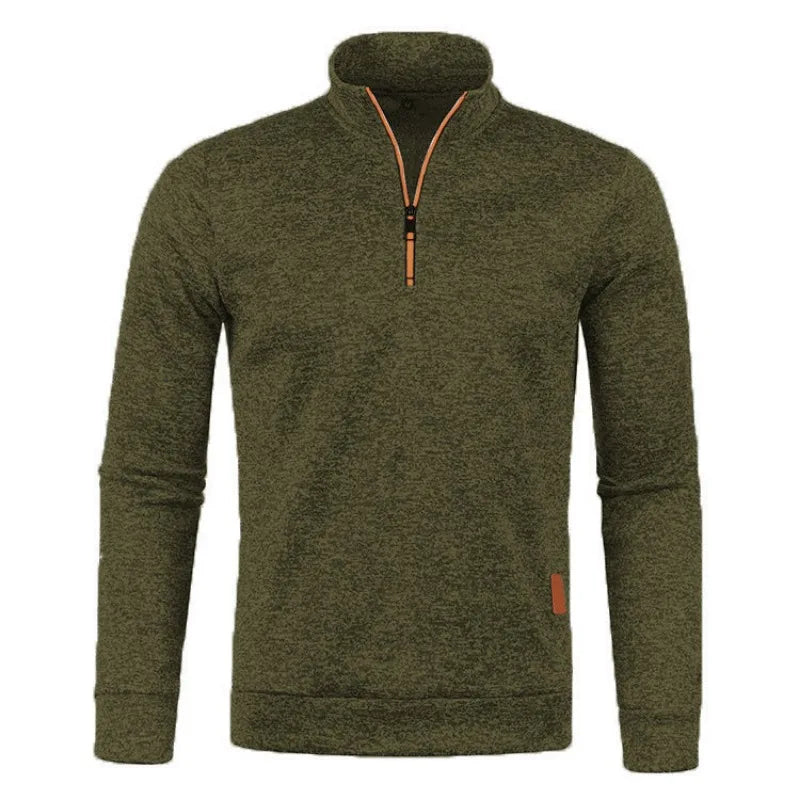 Casaco Gola Alta Autum Com Meio Zíper e Design Único Original (Você Ganha Um Relógio De Luxo Quartzo Deyros de Brinde)