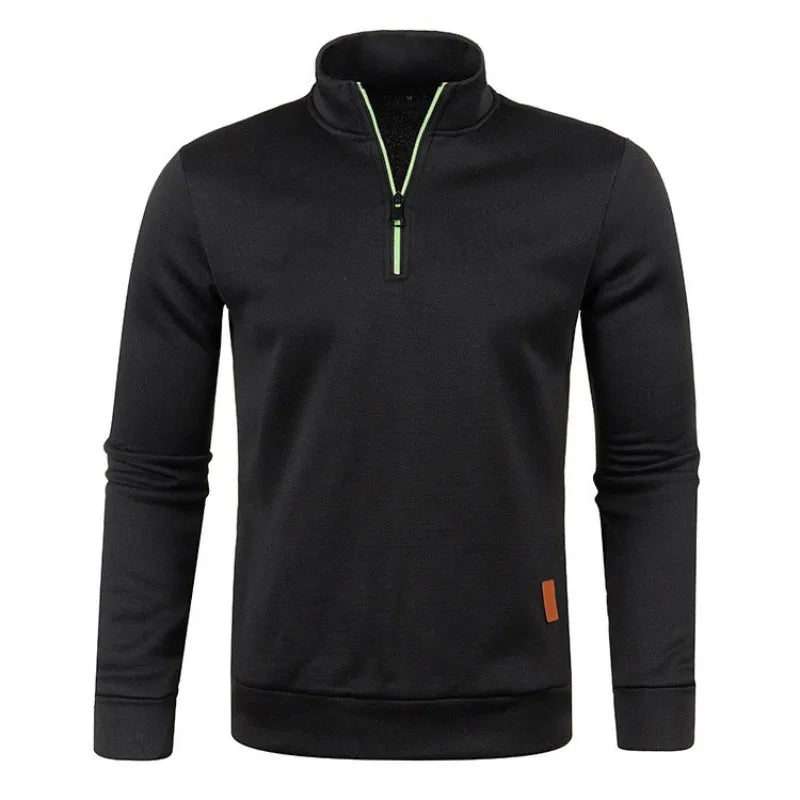 Casaco Gola Alta Autum Com Meio Zíper e Design Único Original (Você Ganha Um Relógio De Luxo Quartzo Deyros de Brinde)