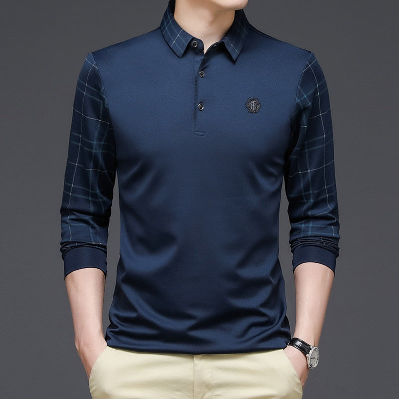 Camisa Comprida Polo Religari com Manga e Gola Design Único Original