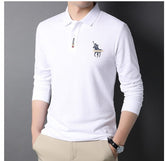 Camisa Comprida Polo Vogue Bordado Coreano Original [Você ganha o Relógio Minimalista de Brinde]