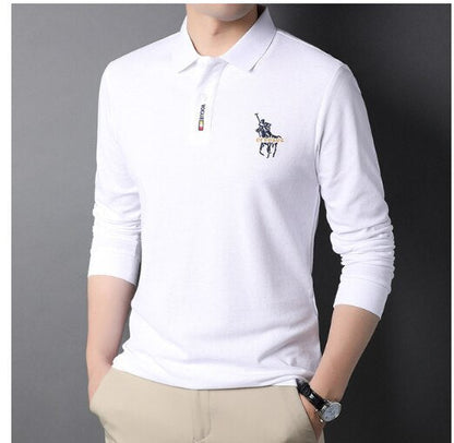 Camisa Comprida Polo Vogue Bordado Coreano Original [Você ganha o Relógio Minimalista de Brinde]