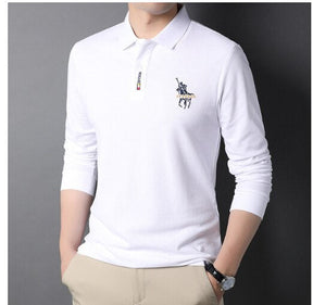Camisa Comprida Polo Vogue Bordado Coreano Original [Você ganha o Relógio Minimalista de Brinde]