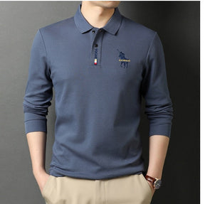 Camisa Comprida Polo Vogue Bordado Coreano Original [Você ganha o Relógio Minimalista de Brinde]